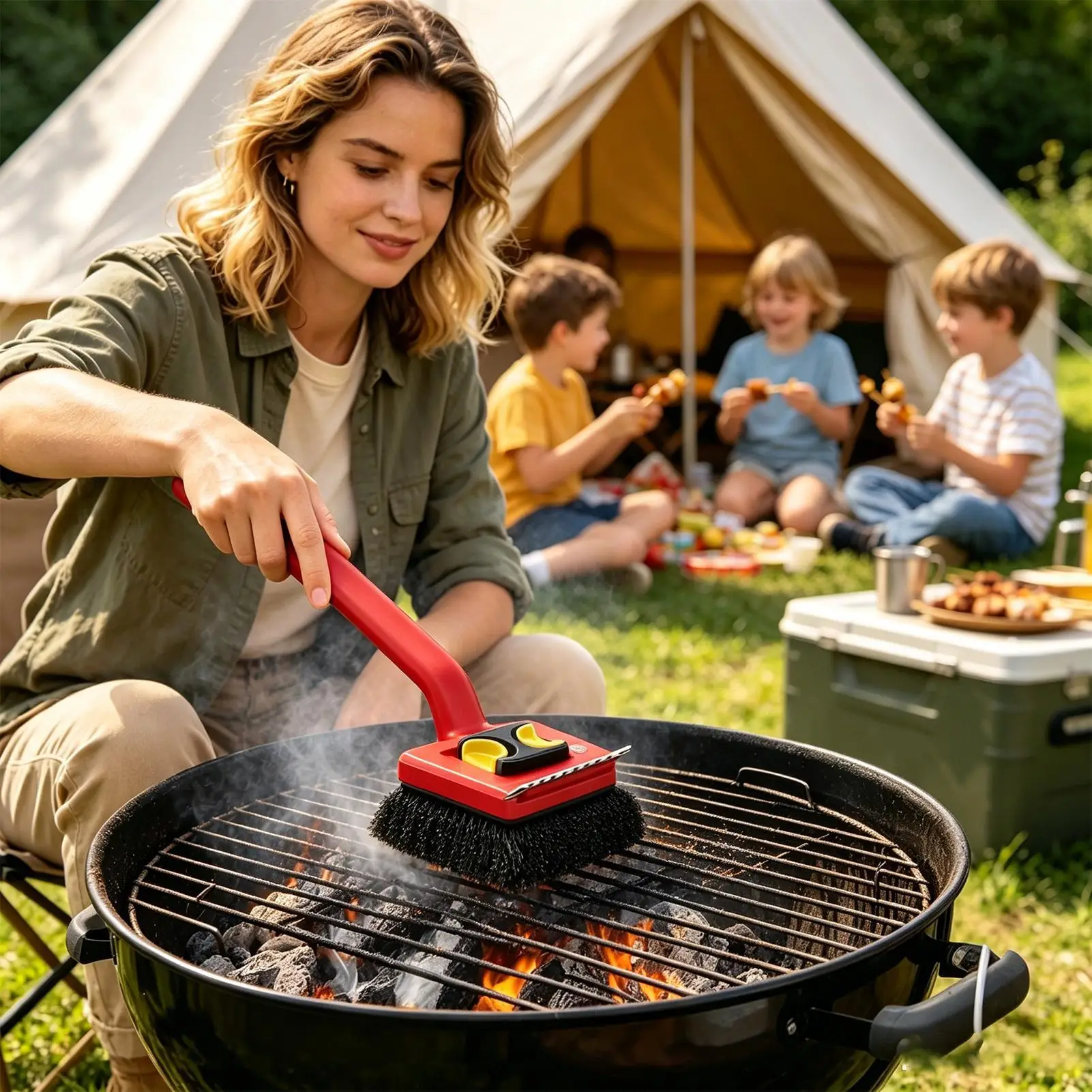 긴 손잡이 전기 그릴 브러시, 흘러내림 없는 내구성 있 - Outdoor Power Grill 리뷰 및 가격
