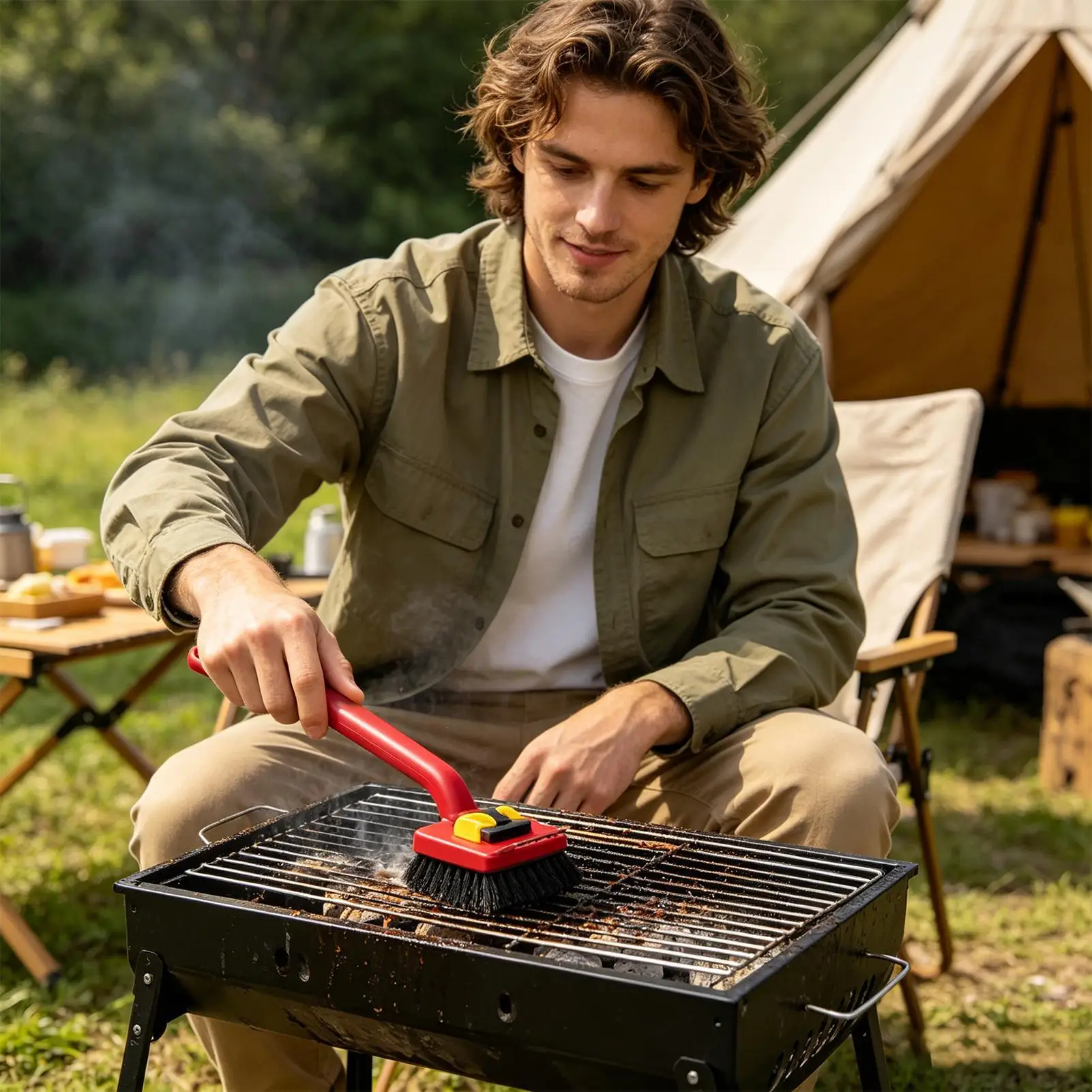 긴 손잡이 전기 그릴 브러시, 흘러내림 없는 내구성 있 - Outdoor Power Grill 리뷰 및 가격