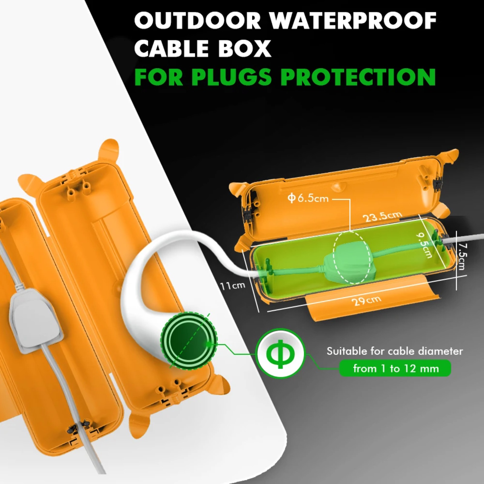 IP44 방수 야외 연장 코드 커버 29x11x7.5c - Outdoor Power Strip 리뷰 및 가격