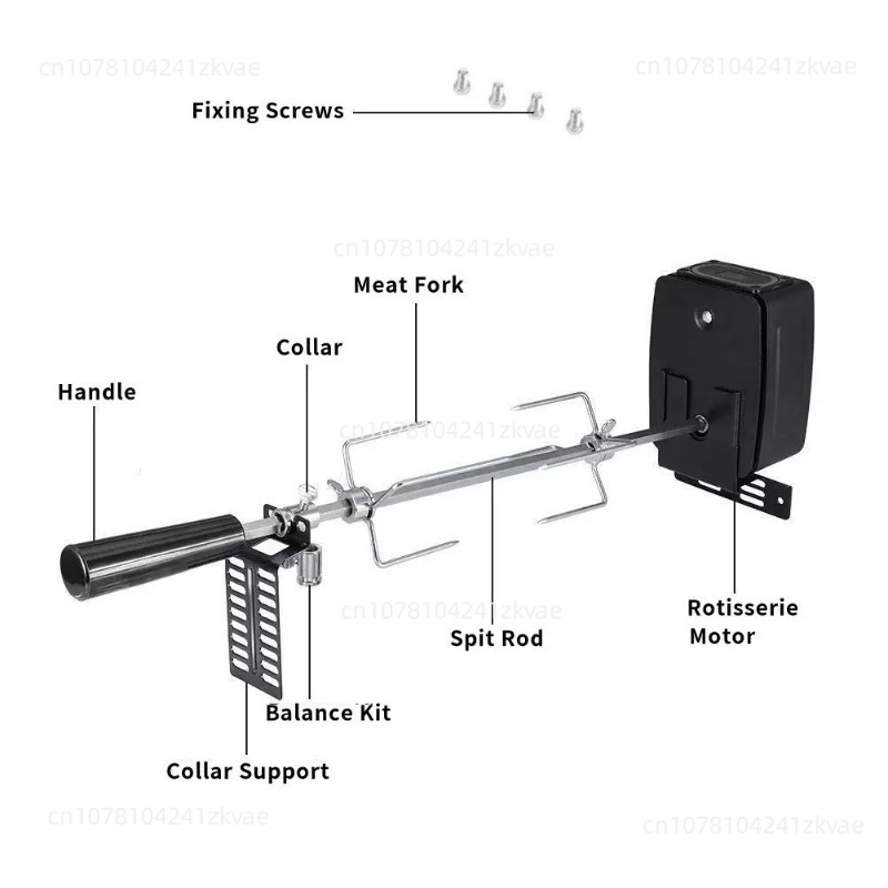배터리 구동 전기 로티세리 키트, 치킨용 모터가 있는  - Outdoor Power Grill 리뷰 및 가격