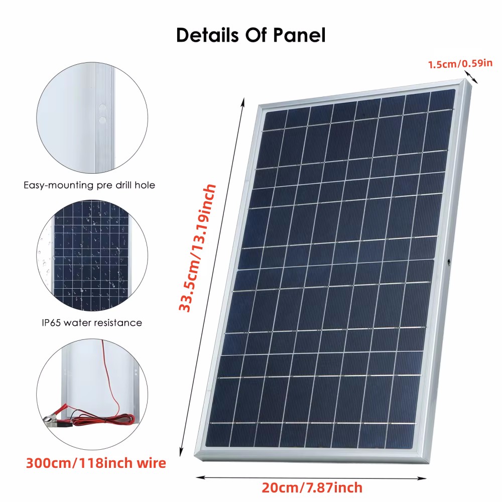 35W 태양 전지 패널 키트 완료 12V 다결정 태양  - Outdoor Power Distribution Panel 리뷰 및 가격