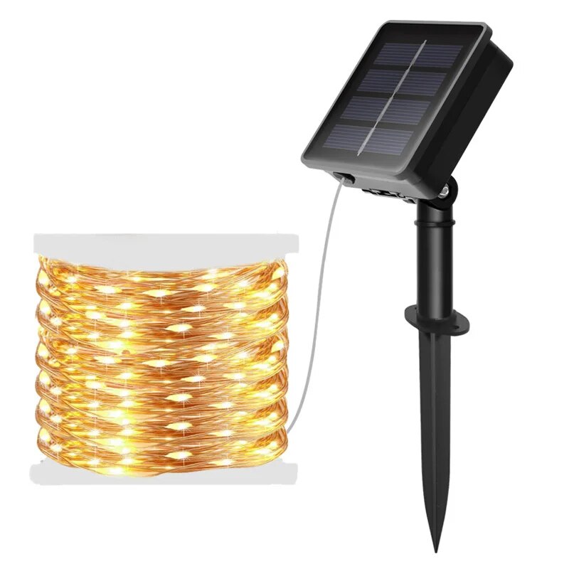 100 LED 태양광 요정 방수 구리 와이어 스트링 조 - Outdoor Power For Wedding 리뷰 및 가격