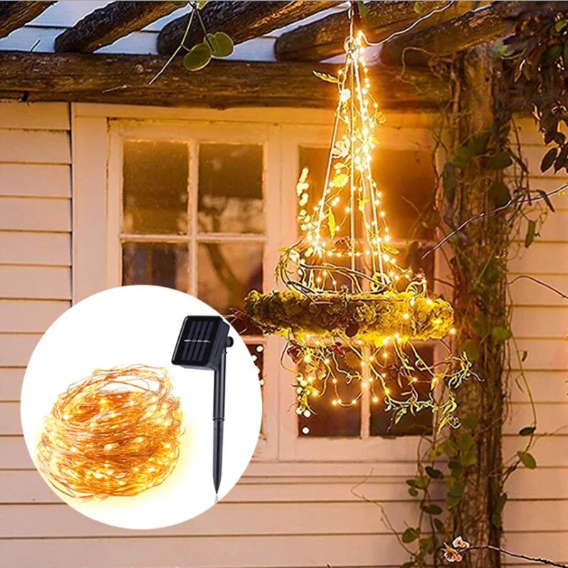 100 LED 태양광 요정 방수 구리 와이어 스트링 조 - Outdoor Power For Wedding 리뷰 및 가격