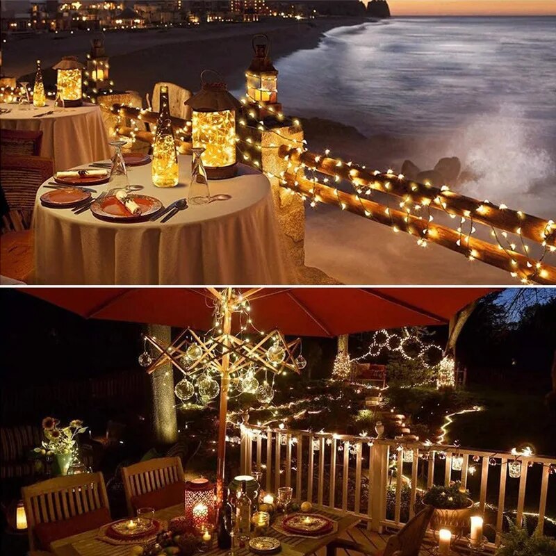 100 LED 태양광 요정 방수 구리 와이어 스트링 조 - Outdoor Power For Wedding 리뷰 및 가격
