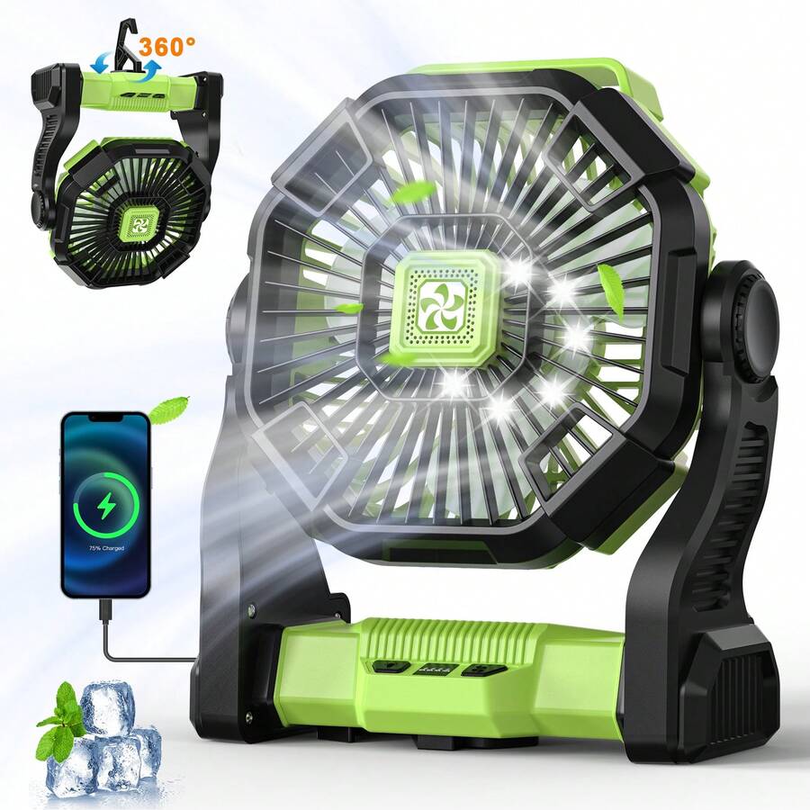 20000mAh 휴대용 배터리 구동 팬(LED 랜턴 포 - Outdoor Power Timer 리뷰 및 가격
