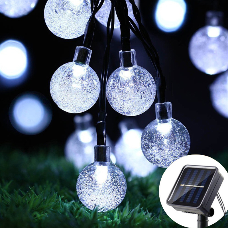 20/50/100 LED 태양광 크리스탈 볼 페스툰 라 - Outdoor Power For Wedding 리뷰 및 가격