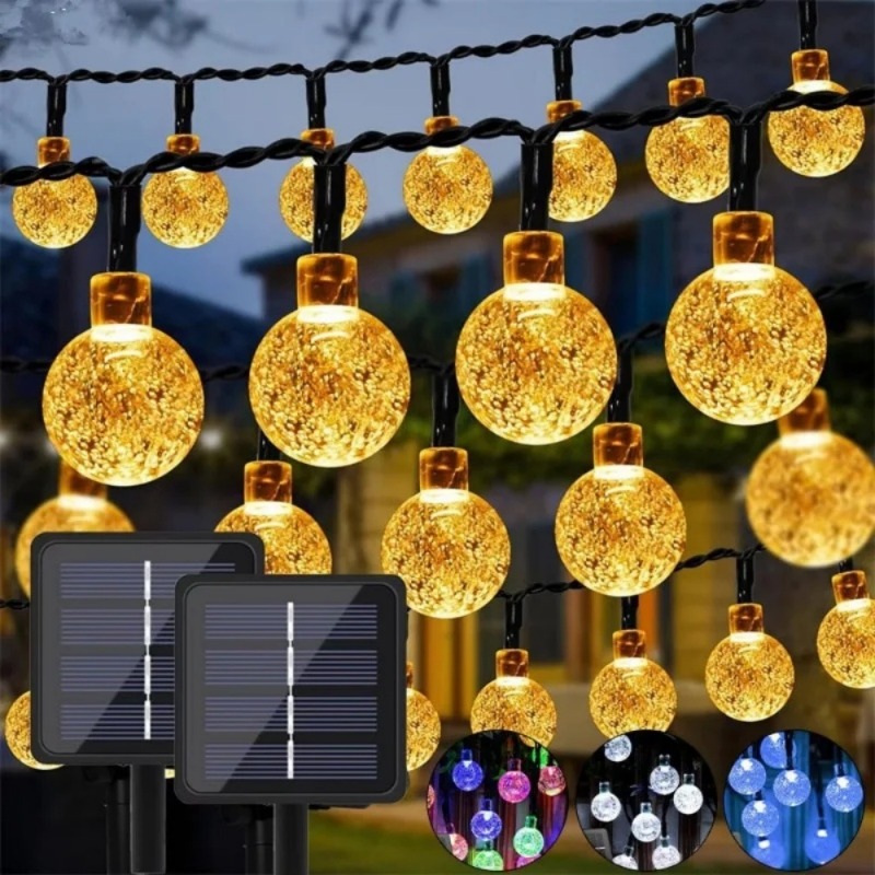 20/50/100 LED 태양광 크리스탈 볼 페스툰 라 - Outdoor Power For Wedding 리뷰 및 가격